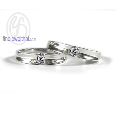 แหวนทองคำขาว แหวนเพชร แหวนคู่ แหวนแต่งงาน แหวนหมั้น - R1240_1DWG